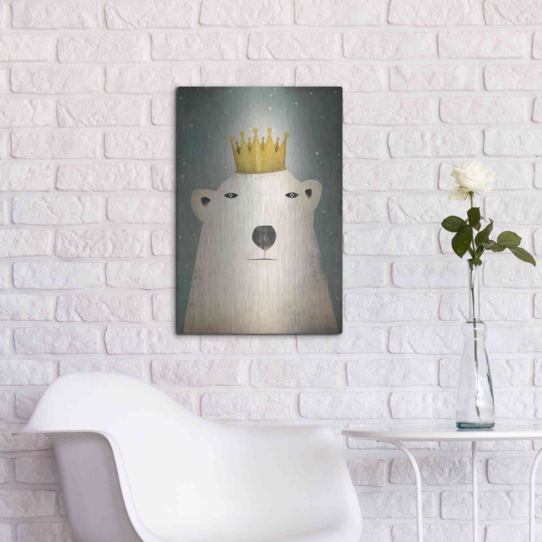 Luxe Metal Art 'Polar King' by Ryan Fowler, Metal Wall Art,16x24