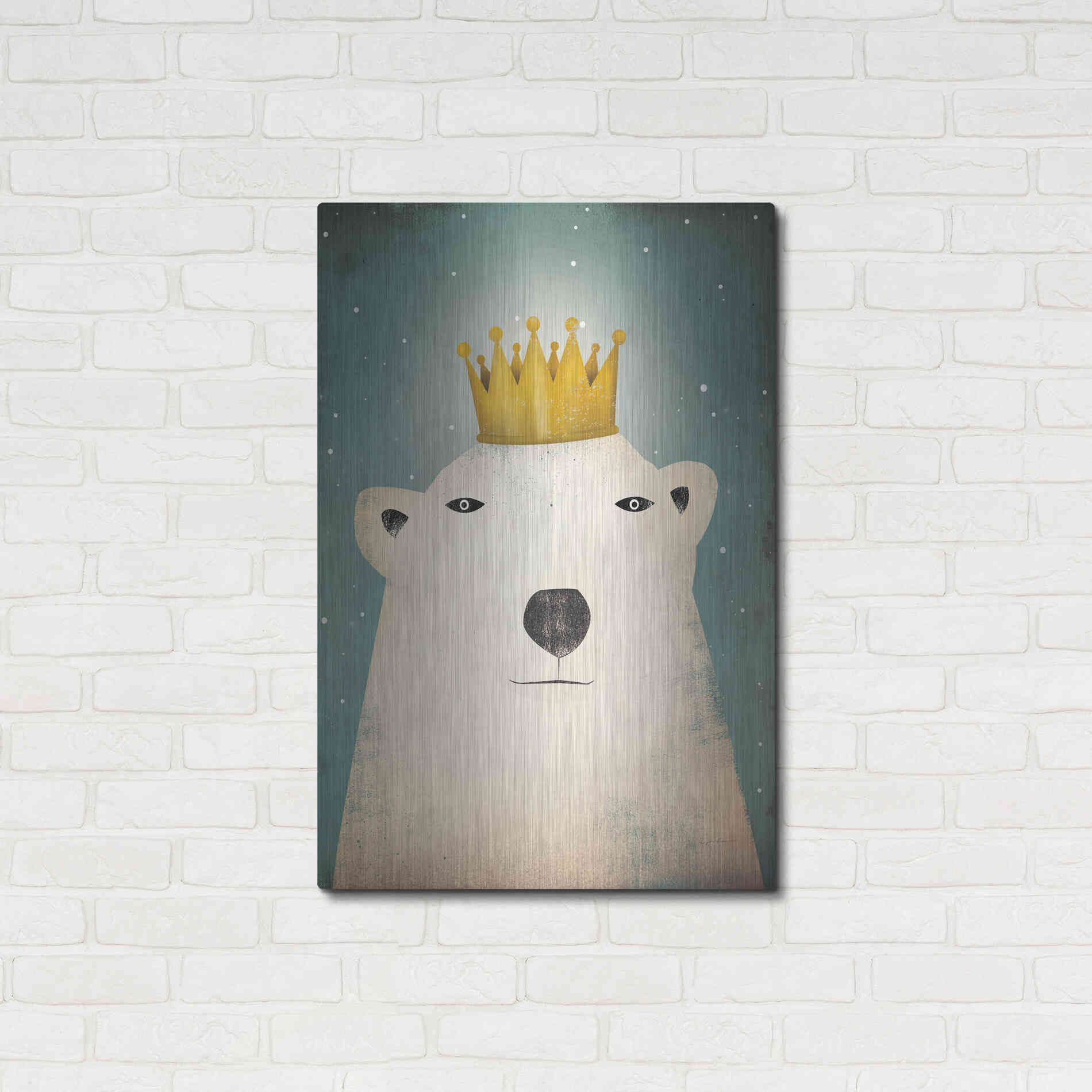 Luxe Metal Art 'Polar King' by Ryan Fowler, Metal Wall Art,24x36