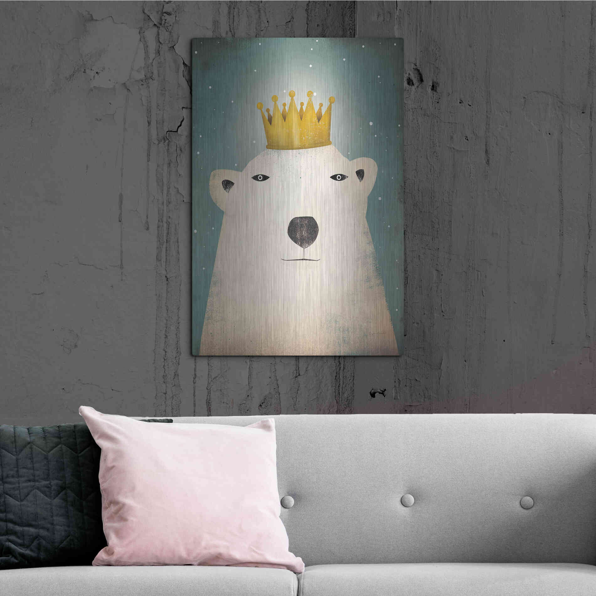 Luxe Metal Art 'Polar King' by Ryan Fowler, Metal Wall Art,24x36