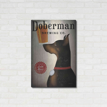 Luxe Metal Art 'Doberman Brewing Company' by Ryan Fowler, Metal Wall Art,24x36