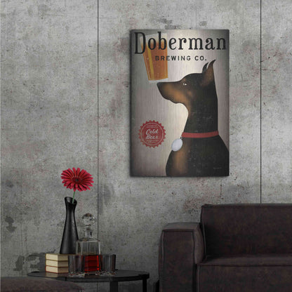 Luxe Metal Art 'Doberman Brewing Company' by Ryan Fowler, Metal Wall Art,24x36