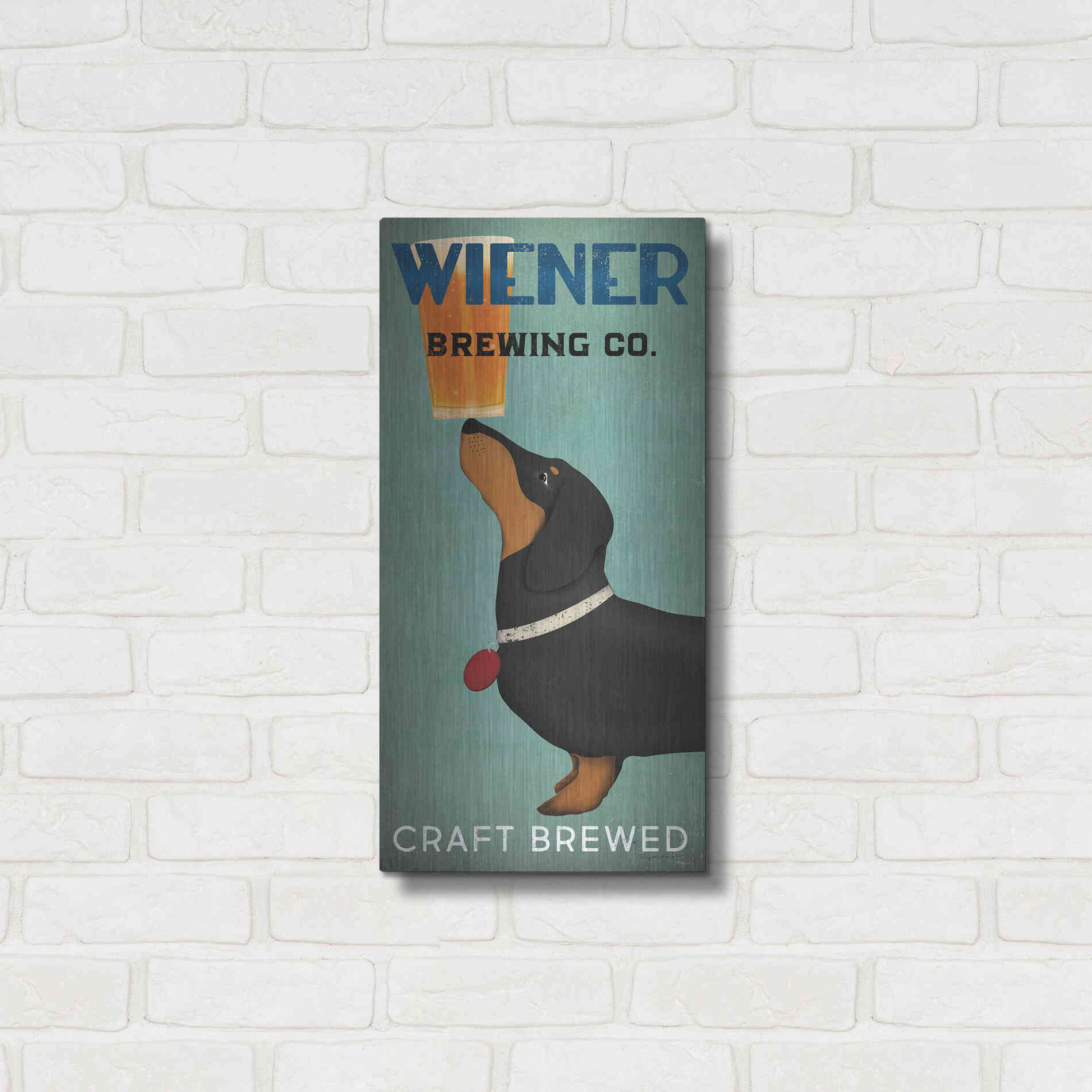 Luxe Metal Art 'Wiener Brewing Co' by Ryan Fowler, Metal Wall Art,12x24