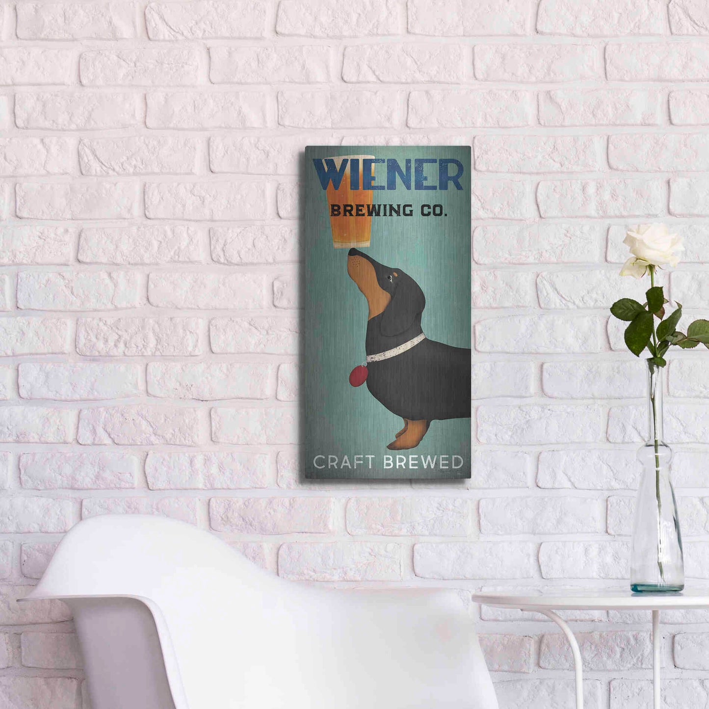 Luxe Metal Art 'Wiener Brewing Co' by Ryan Fowler, Metal Wall Art,12x24