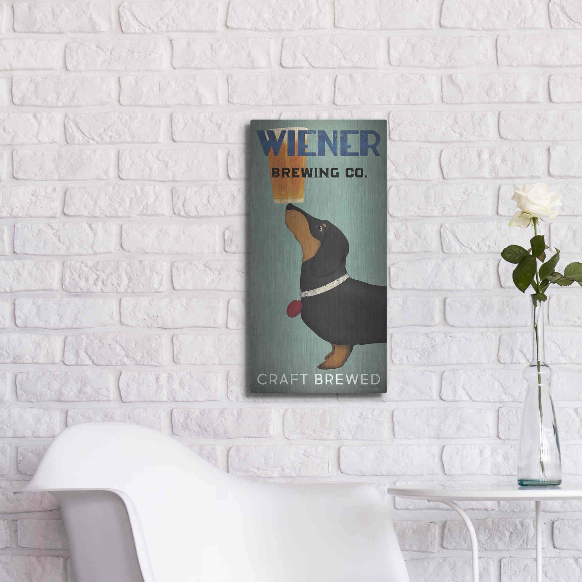 Luxe Metal Art 'Wiener Brewing Co' by Ryan Fowler, Metal Wall Art,12x24