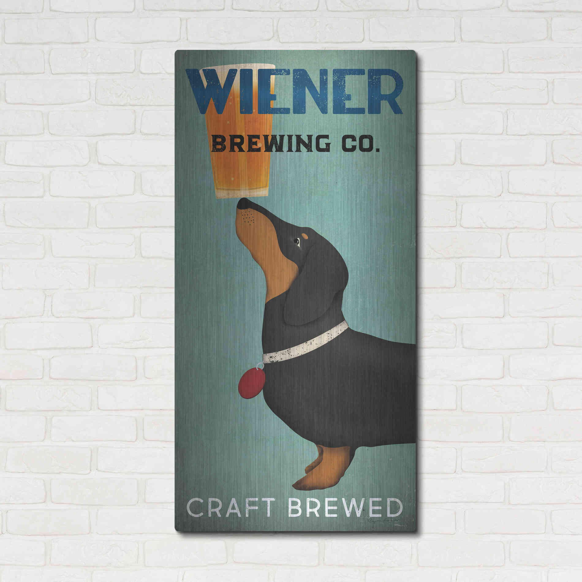 Luxe Metal Art 'Wiener Brewing Co' by Ryan Fowler, Metal Wall Art,24x48