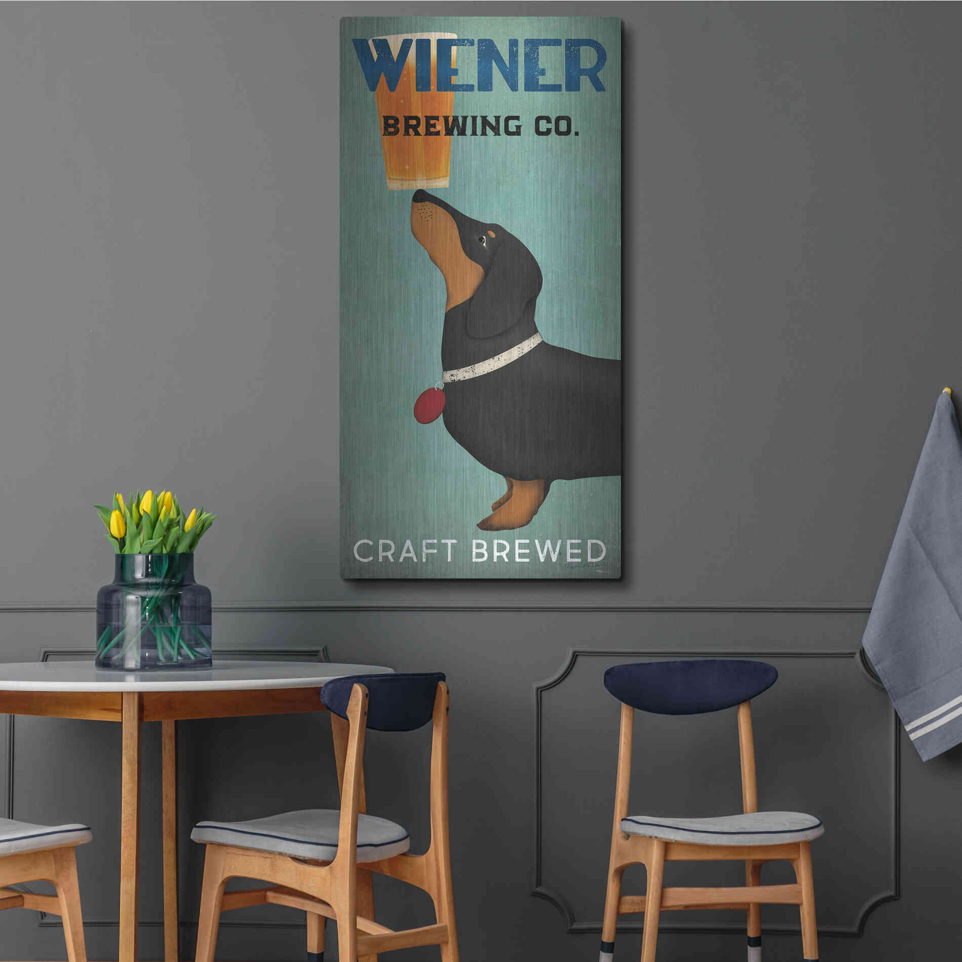 Luxe Metal Art 'Wiener Brewing Co' by Ryan Fowler, Metal Wall Art,24x48