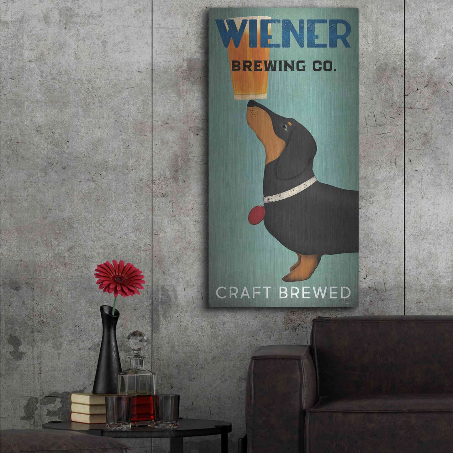 Luxe Metal Art 'Wiener Brewing Co' by Ryan Fowler, Metal Wall Art,24x48