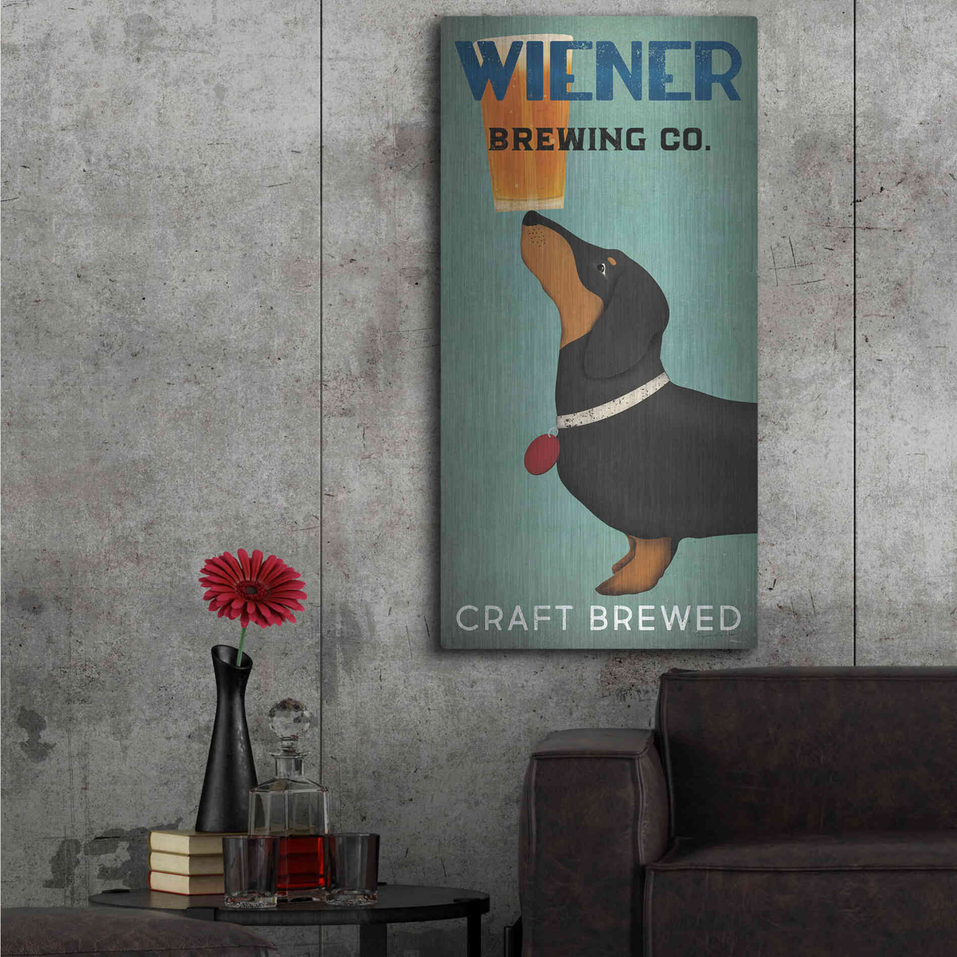 Luxe Metal Art 'Wiener Brewing Co' by Ryan Fowler, Metal Wall Art,24x48