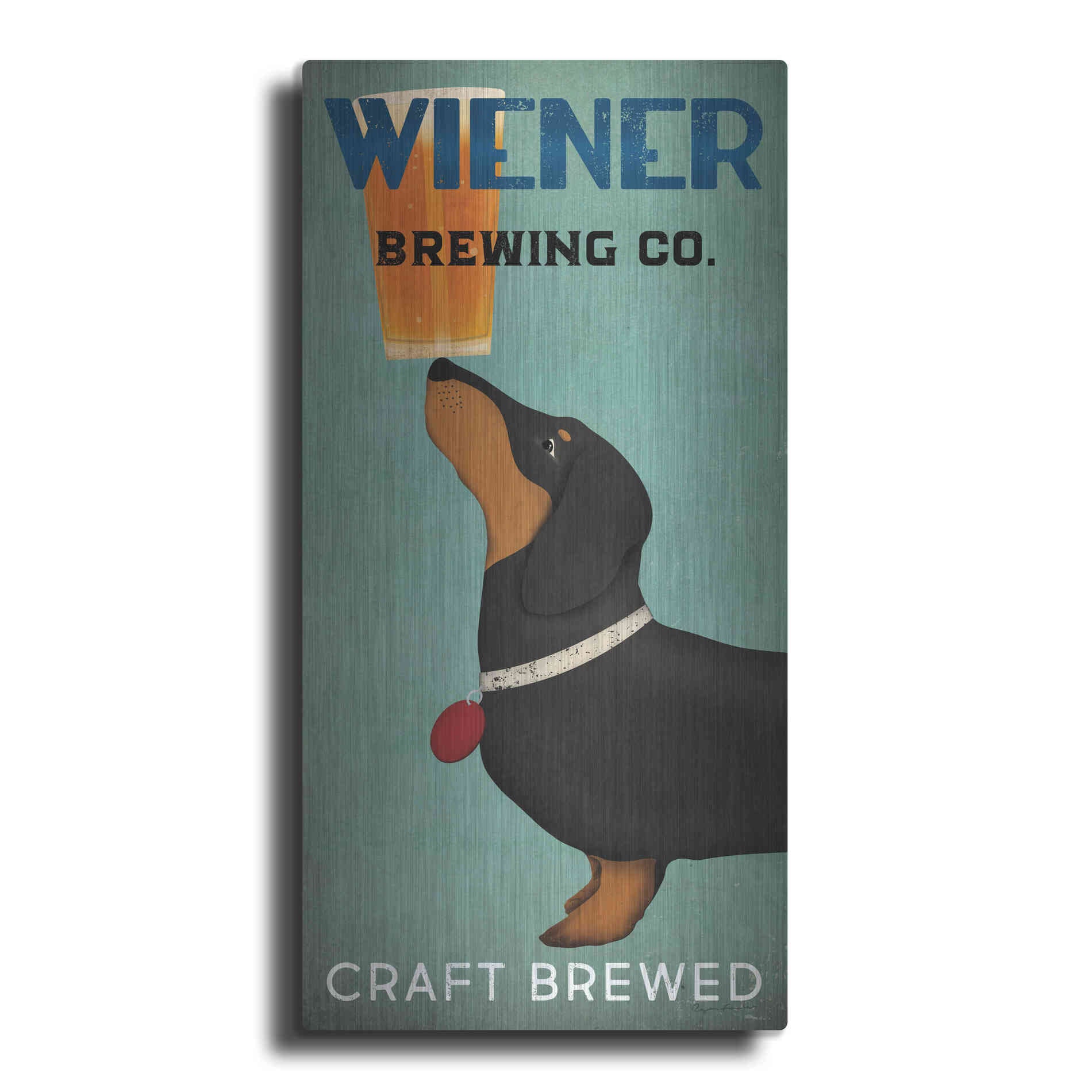 Luxe Metal Art 'Wiener Brewing Co' by Ryan Fowler, Metal Wall Art
