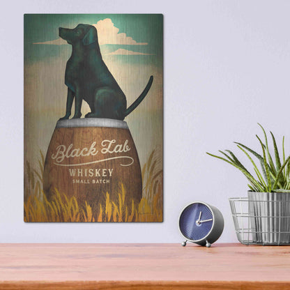 Luxe Metal Art 'Black Lab Whiskey' by Ryan Fowler, Metal Wall Art,12x16