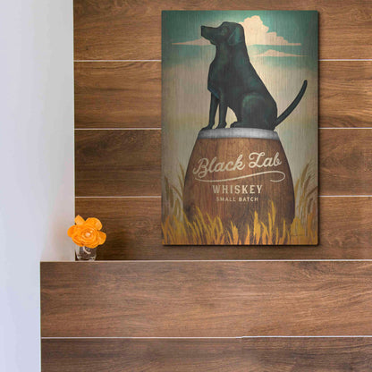 Luxe Metal Art 'Black Lab Whiskey' by Ryan Fowler, Metal Wall Art,12x16