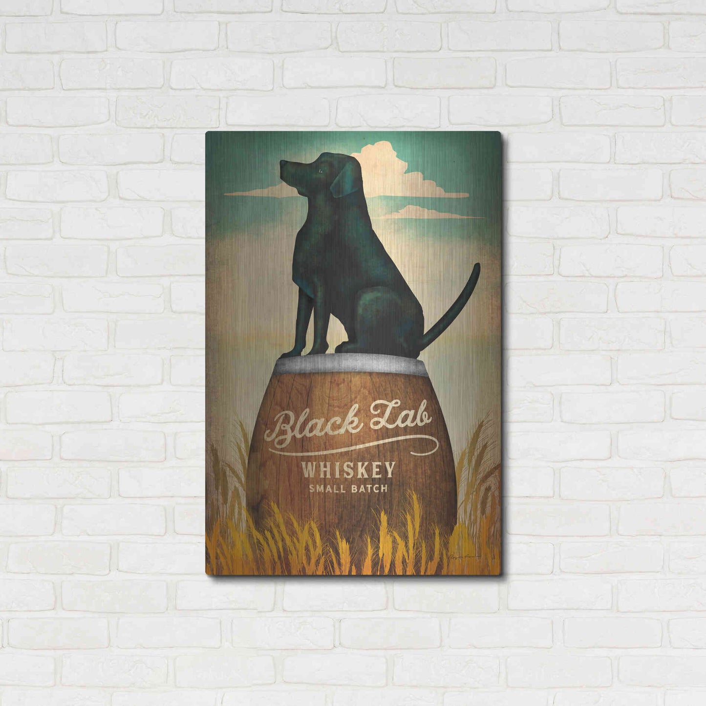 Luxe Metal Art 'Black Lab Whiskey' by Ryan Fowler, Metal Wall Art,24x36