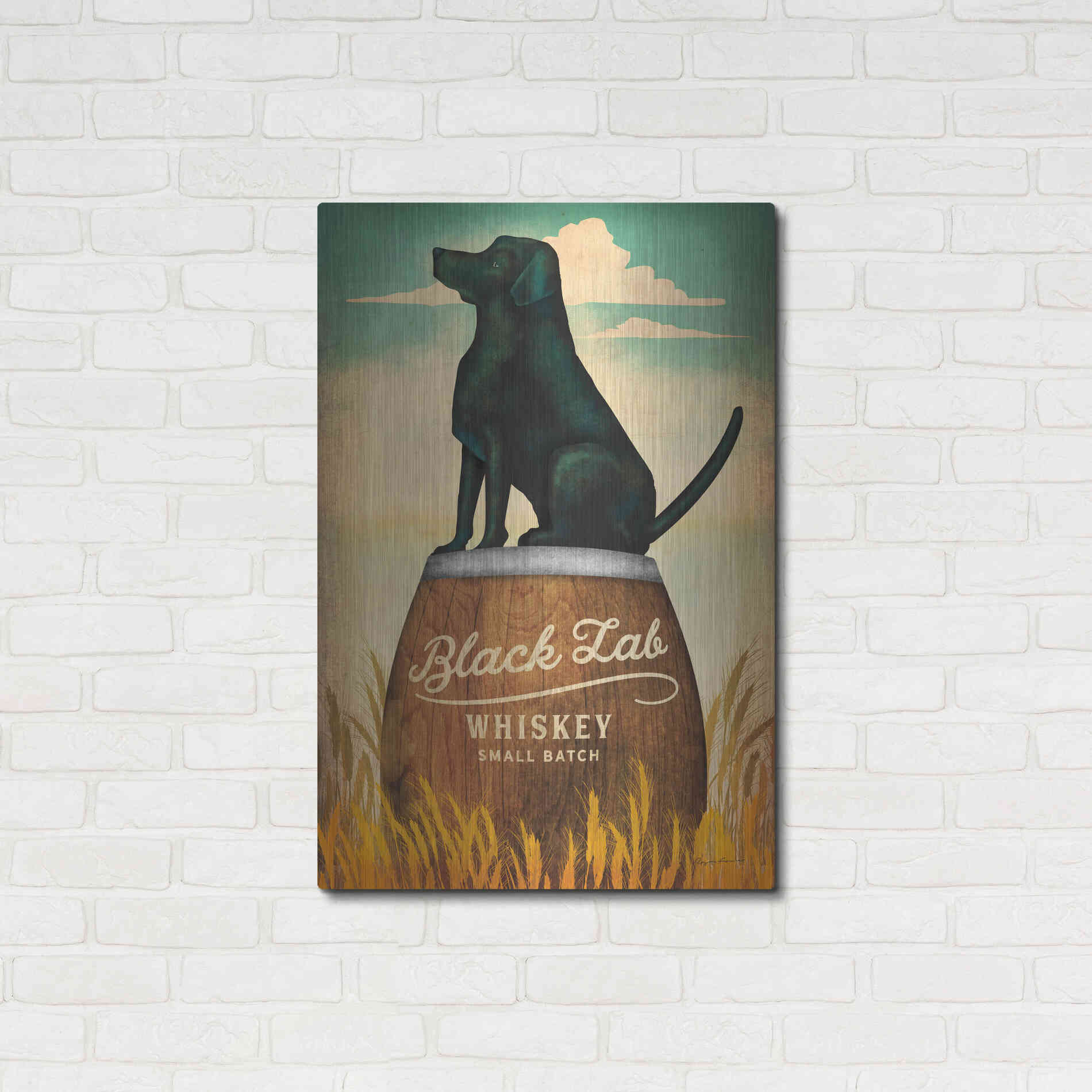 Luxe Metal Art 'Black Lab Whiskey' by Ryan Fowler, Metal Wall Art,24x36
