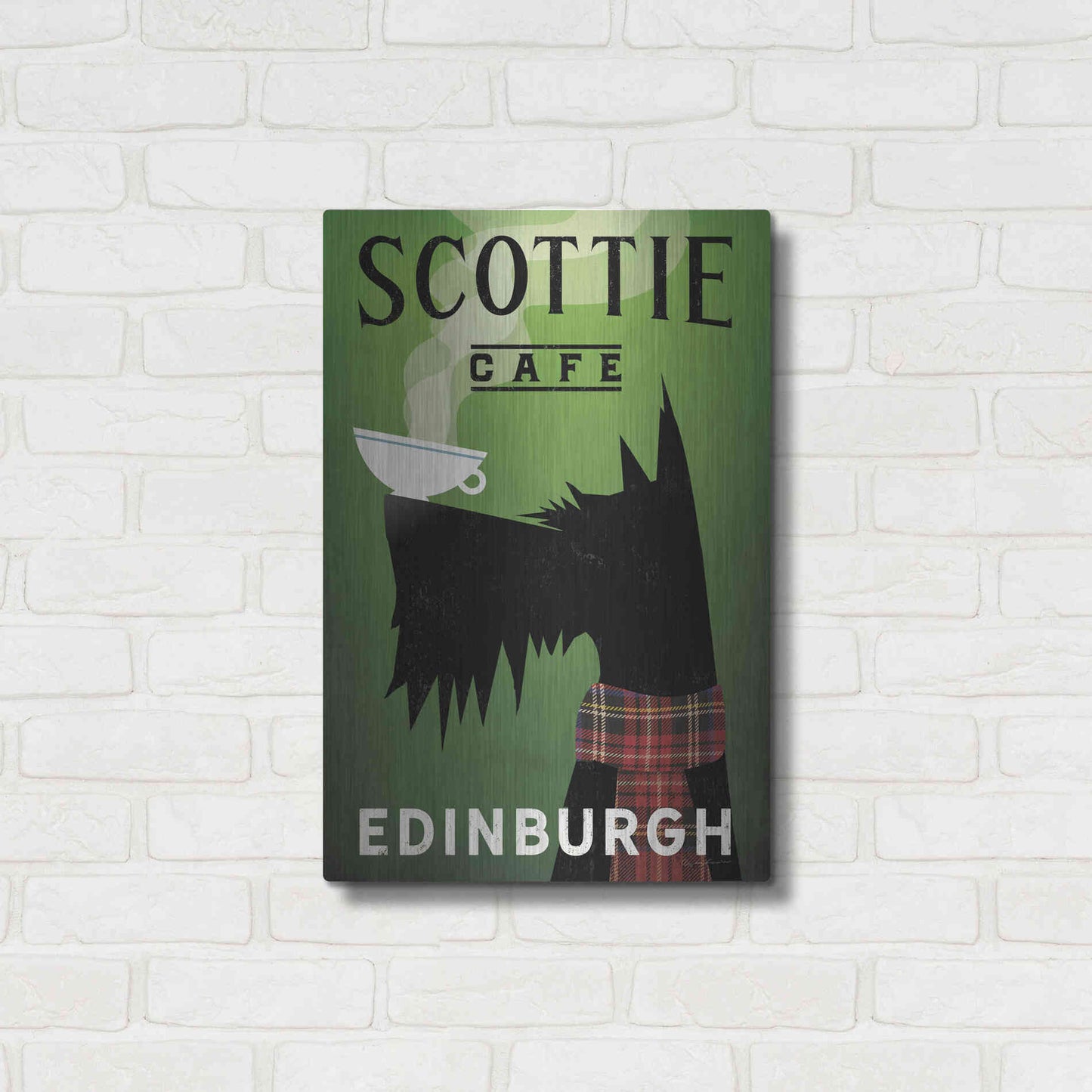 Luxe Metal Art 'Scottie Cafe' by Ryan Fowler, Metal Wall Art,16x24