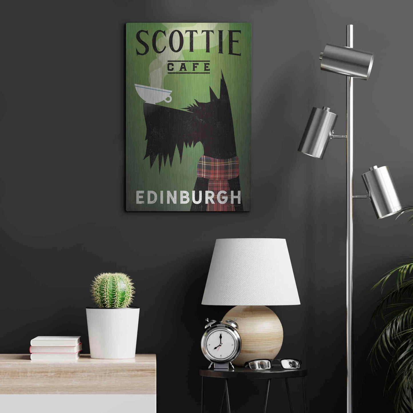 Luxe Metal Art 'Scottie Cafe' by Ryan Fowler, Metal Wall Art,16x24