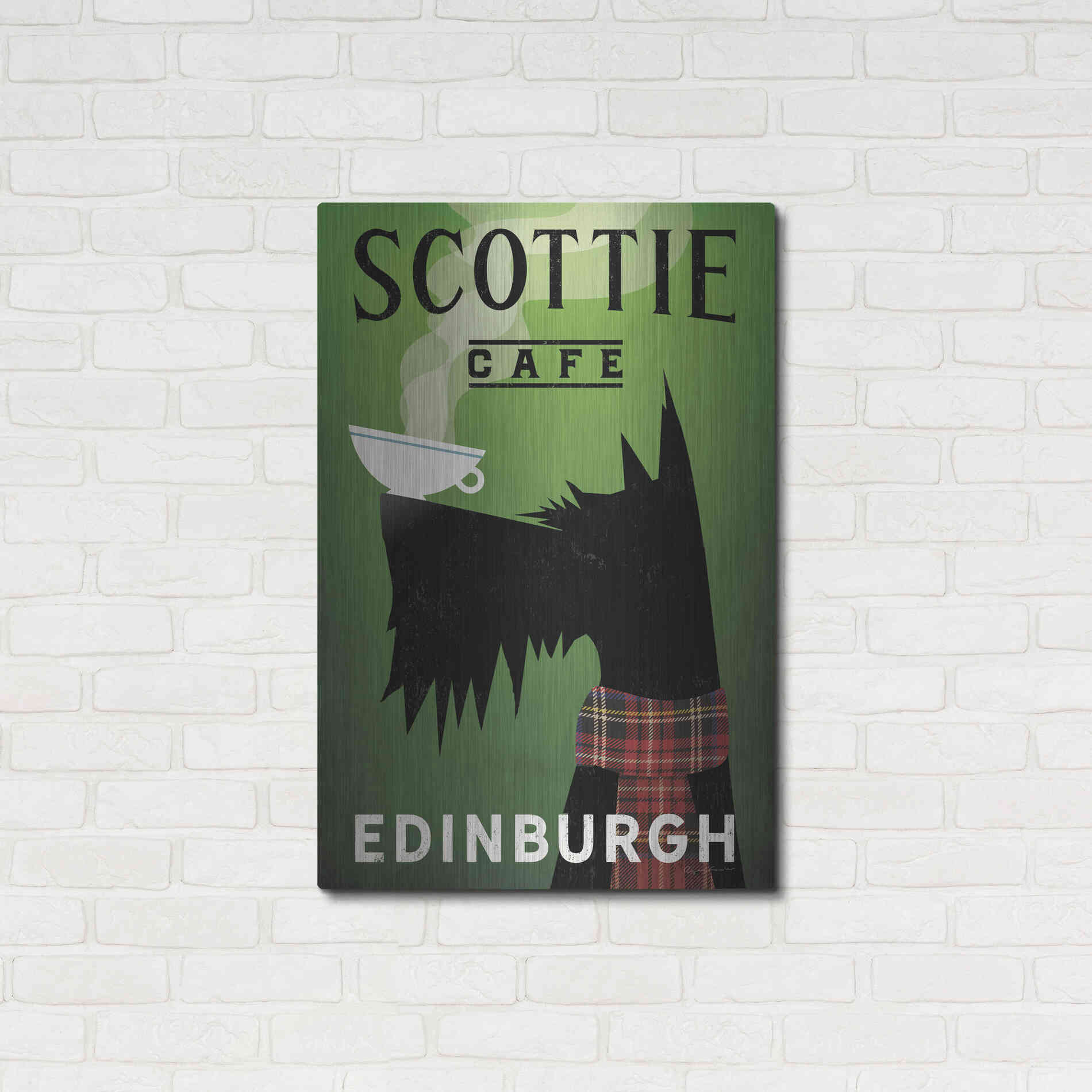 Luxe Metal Art 'Scottie Cafe' by Ryan Fowler, Metal Wall Art,24x36