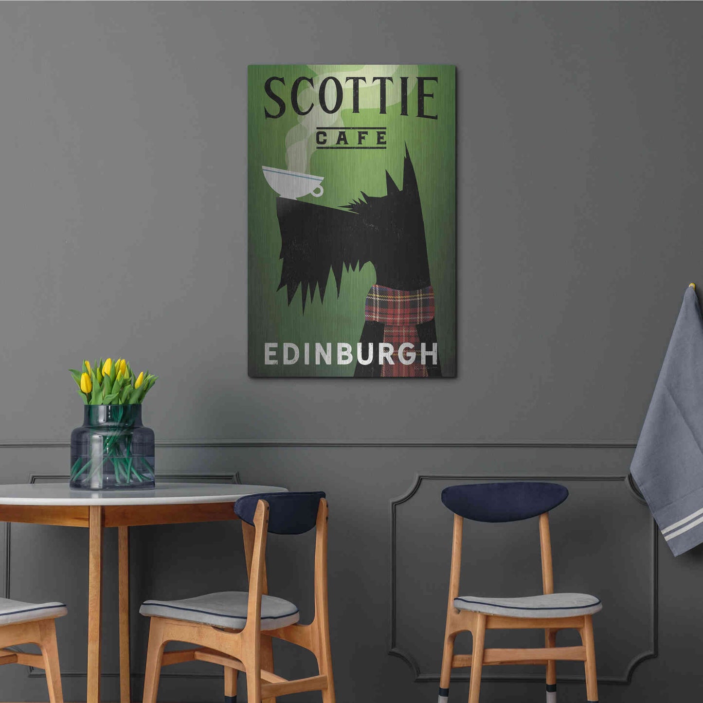 Luxe Metal Art 'Scottie Cafe' by Ryan Fowler, Metal Wall Art,24x36