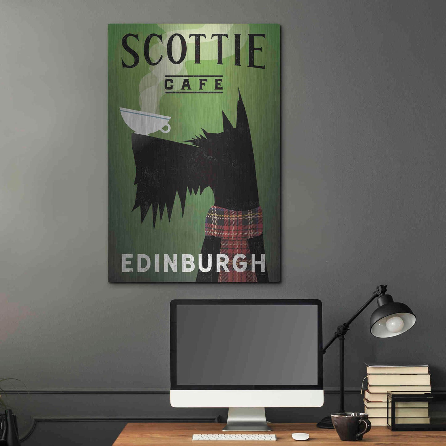 Luxe Metal Art 'Scottie Cafe' by Ryan Fowler, Metal Wall Art,24x36