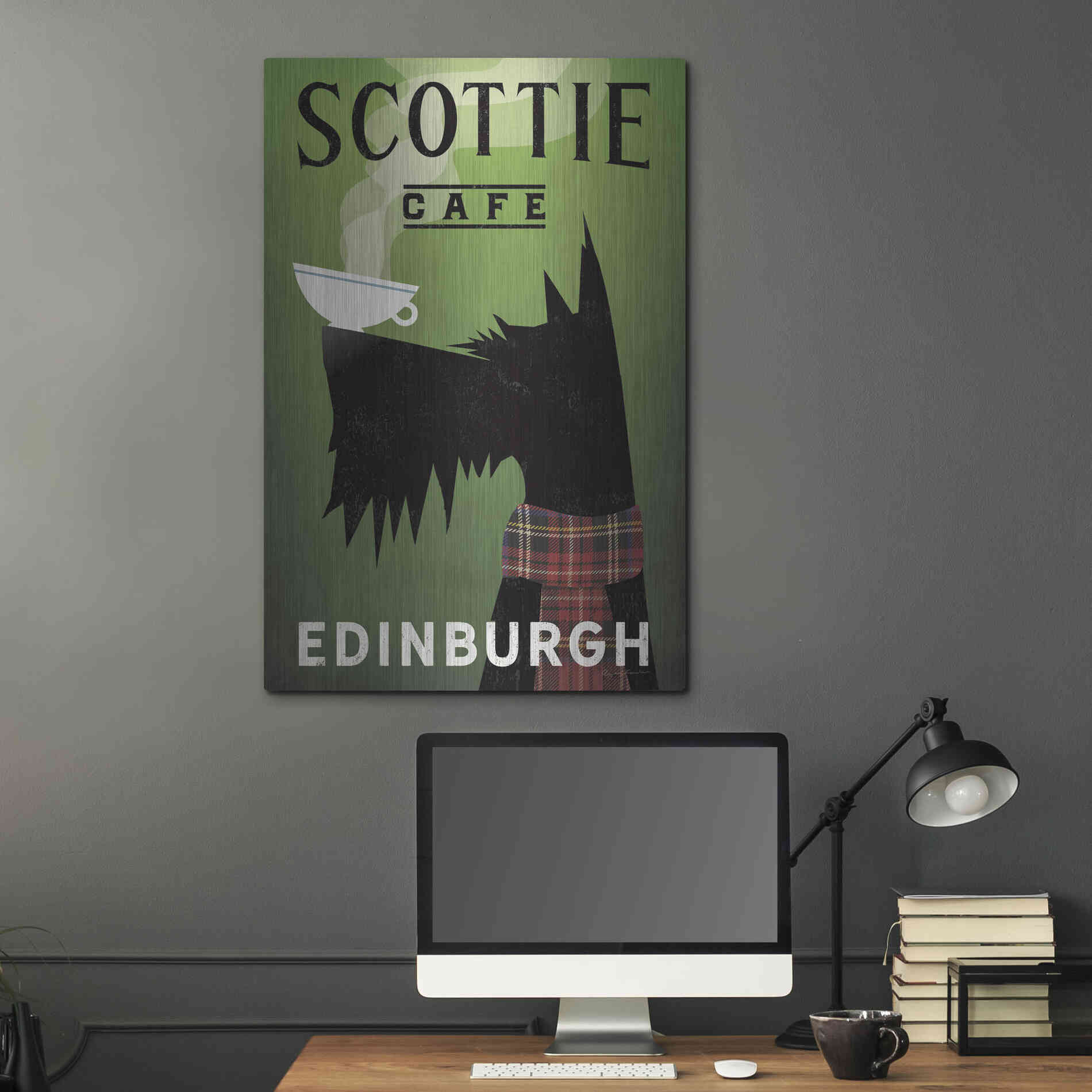 Luxe Metal Art 'Scottie Cafe' by Ryan Fowler, Metal Wall Art,24x36