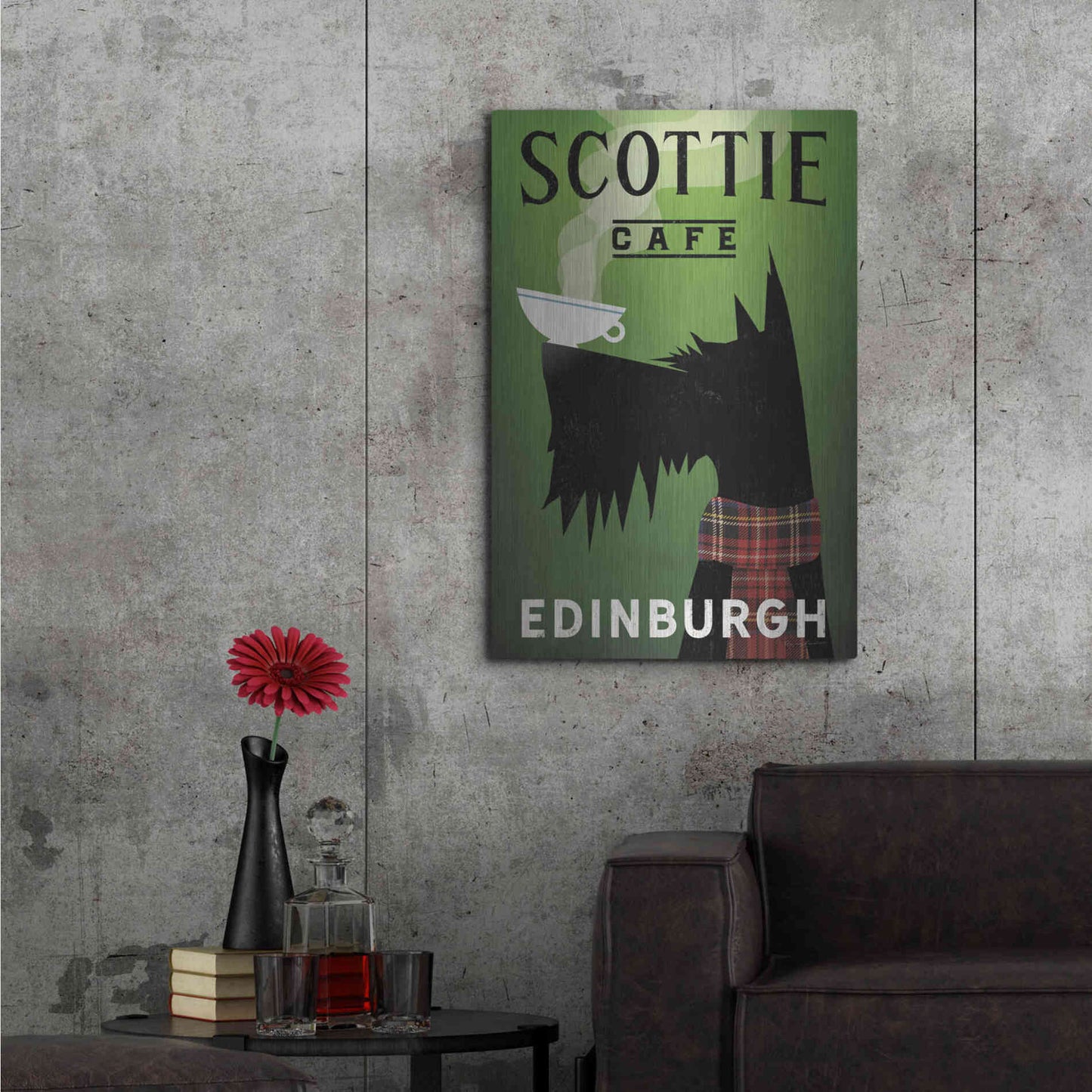 Luxe Metal Art 'Scottie Cafe' by Ryan Fowler, Metal Wall Art,24x36