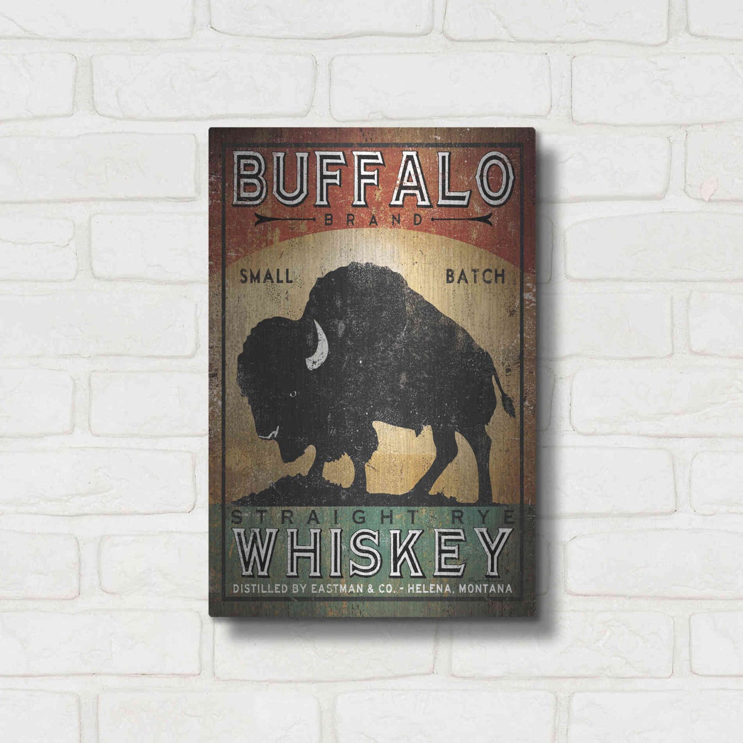 Luxe Metal Art 'Buffalo Whiskey' by Ryan Fowler, Metal Wall Art,12x16