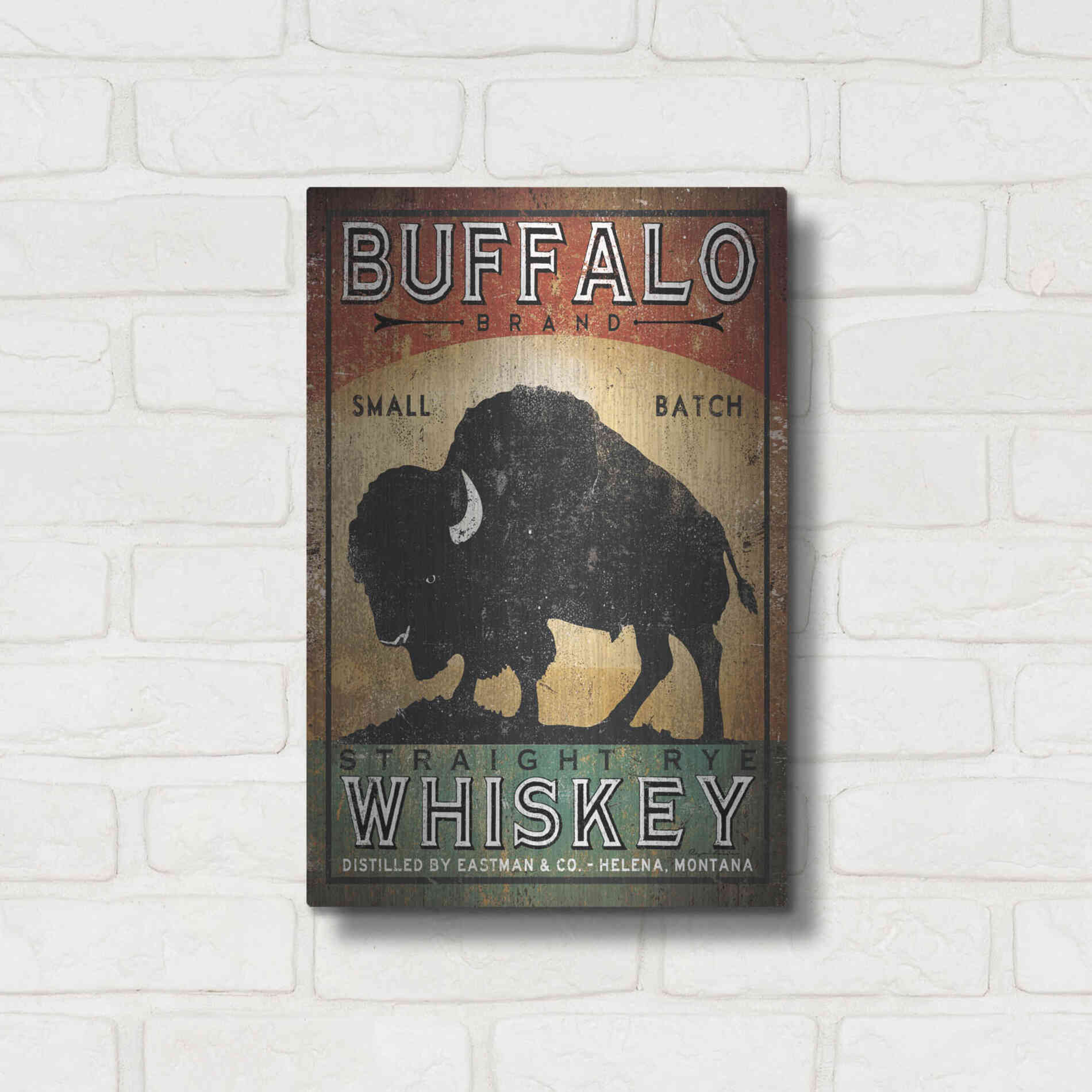 Luxe Metal Art 'Buffalo Whiskey' by Ryan Fowler, Metal Wall Art,12x16