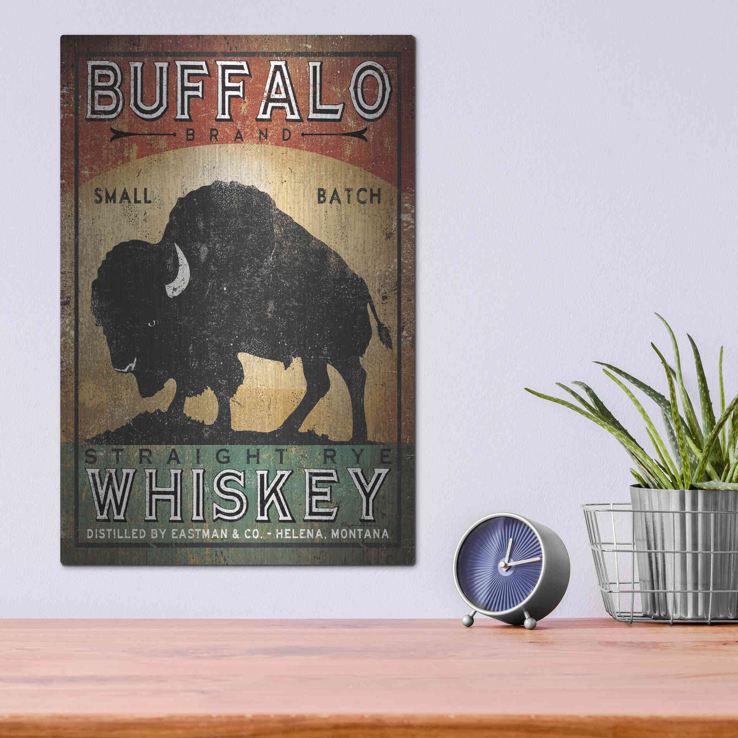 Luxe Metal Art 'Buffalo Whiskey' by Ryan Fowler, Metal Wall Art,12x16