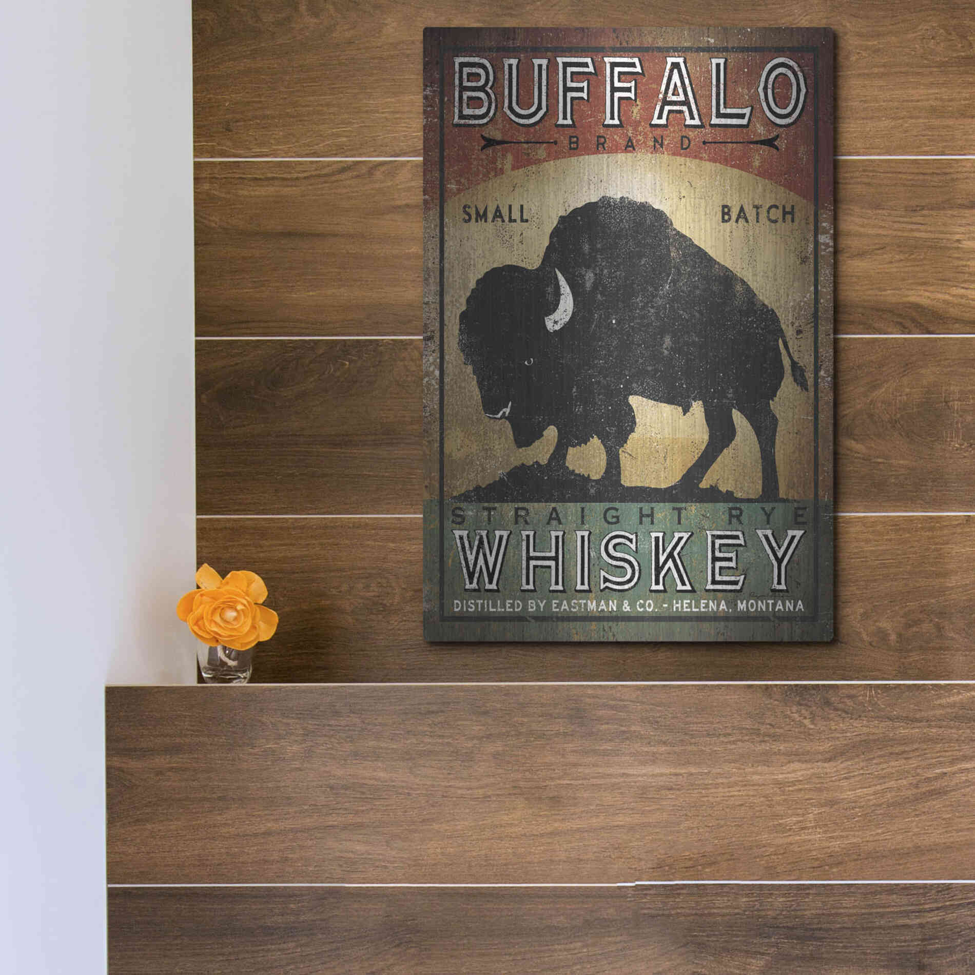 Luxe Metal Art 'Buffalo Whiskey' by Ryan Fowler, Metal Wall Art,12x16