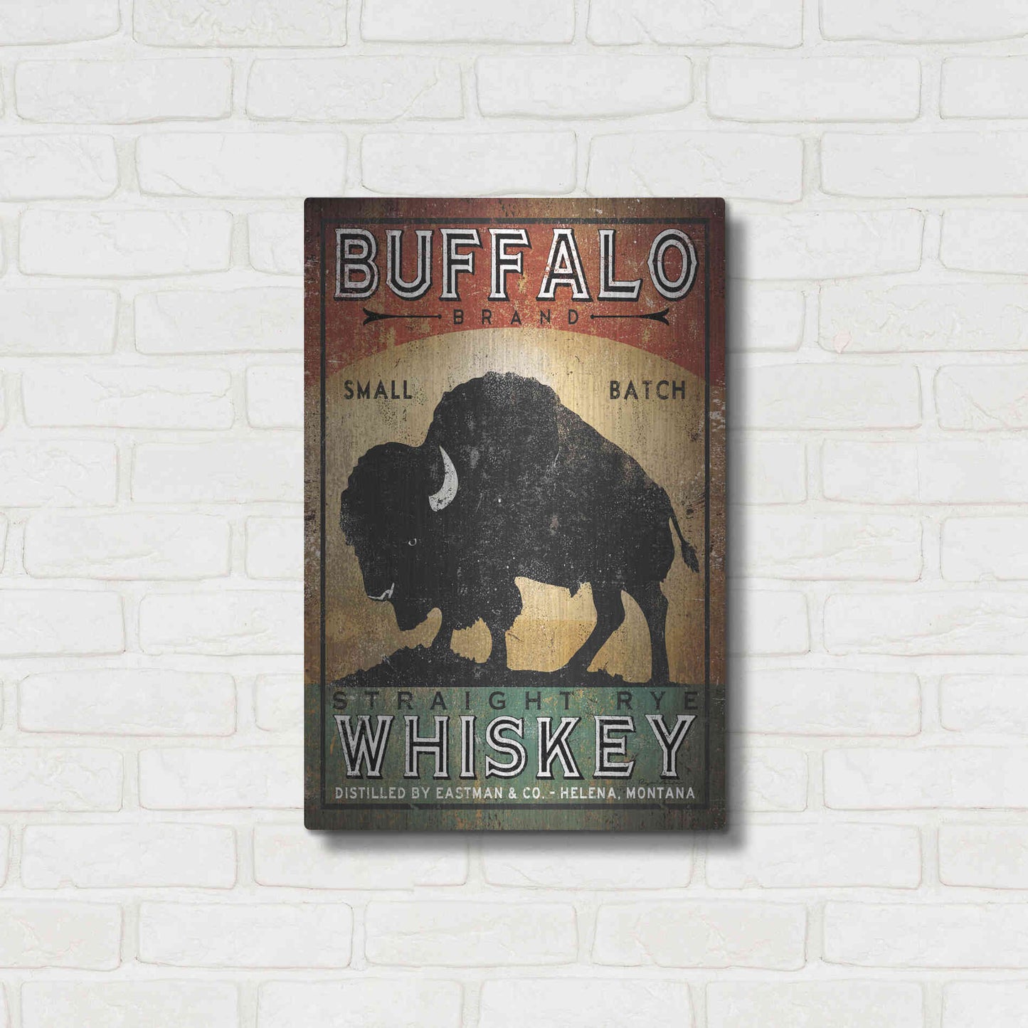Luxe Metal Art 'Buffalo Whiskey' by Ryan Fowler, Metal Wall Art,16x24