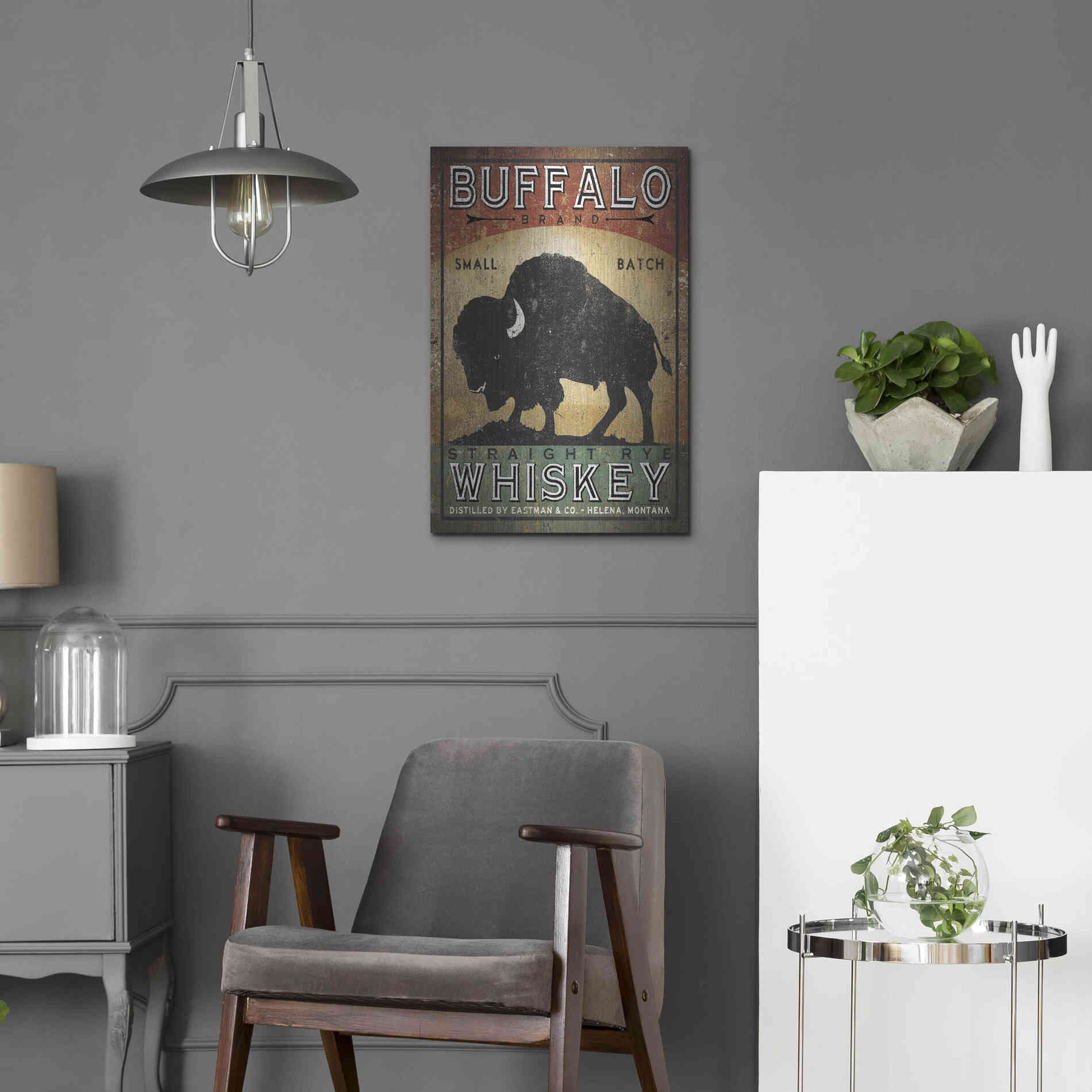 Luxe Metal Art 'Buffalo Whiskey' by Ryan Fowler, Metal Wall Art,16x24