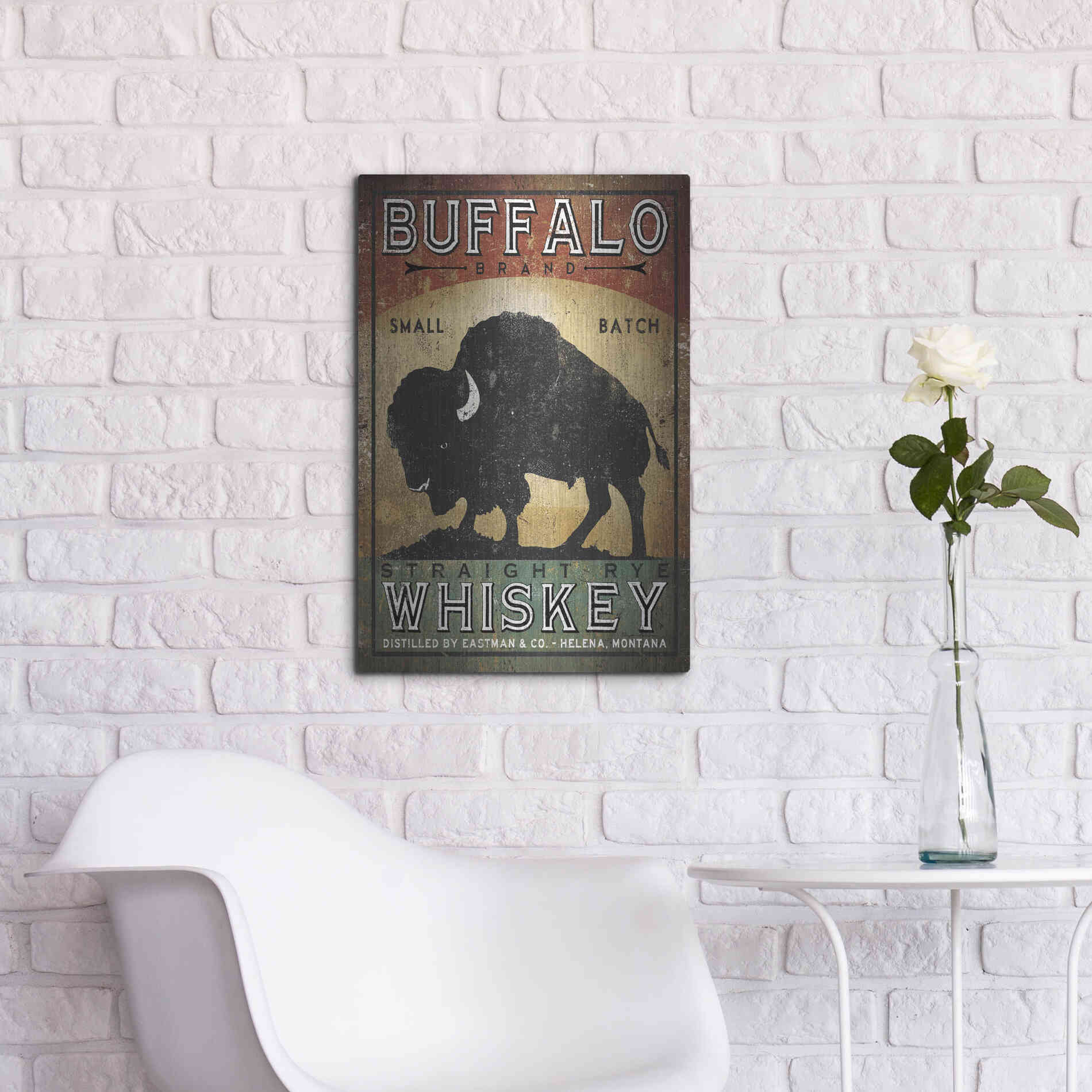 Luxe Metal Art 'Buffalo Whiskey' by Ryan Fowler, Metal Wall Art,16x24
