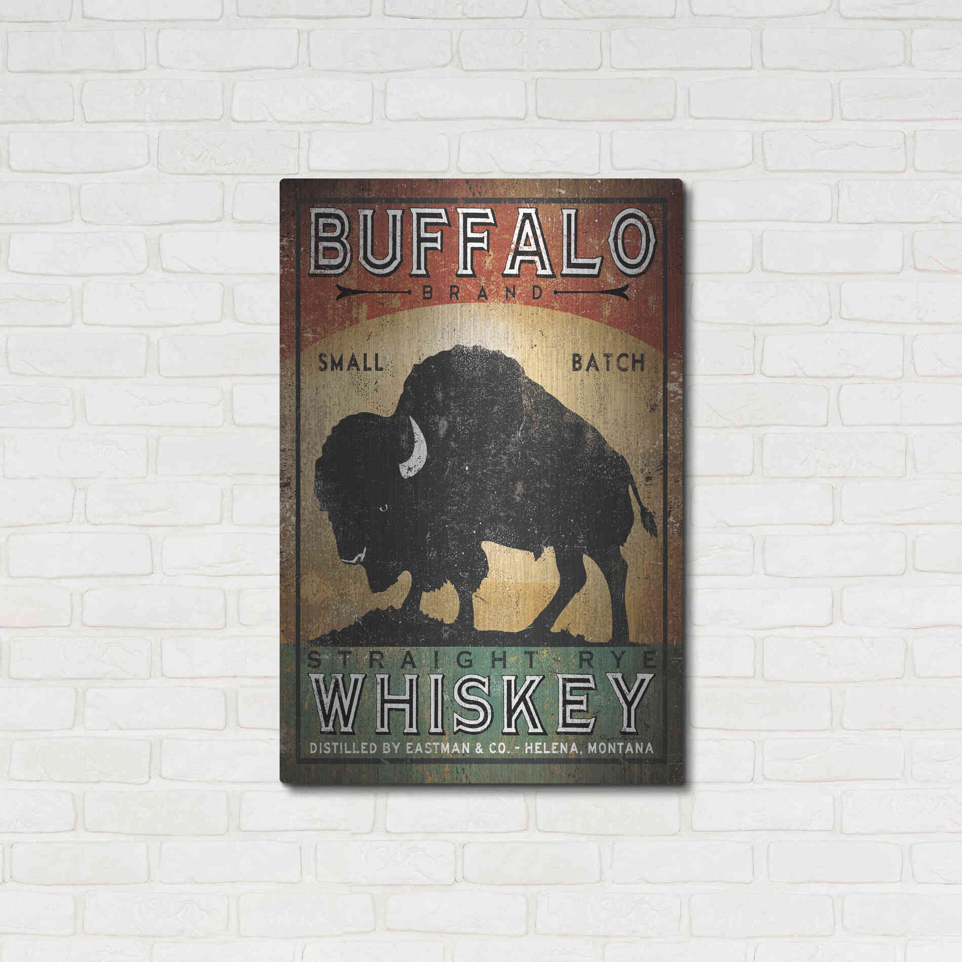 Luxe Metal Art 'Buffalo Whiskey' by Ryan Fowler, Metal Wall Art,24x36