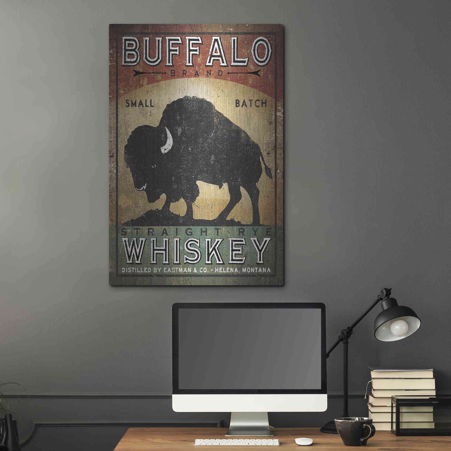 Luxe Metal Art 'Buffalo Whiskey' by Ryan Fowler, Metal Wall Art,24x36
