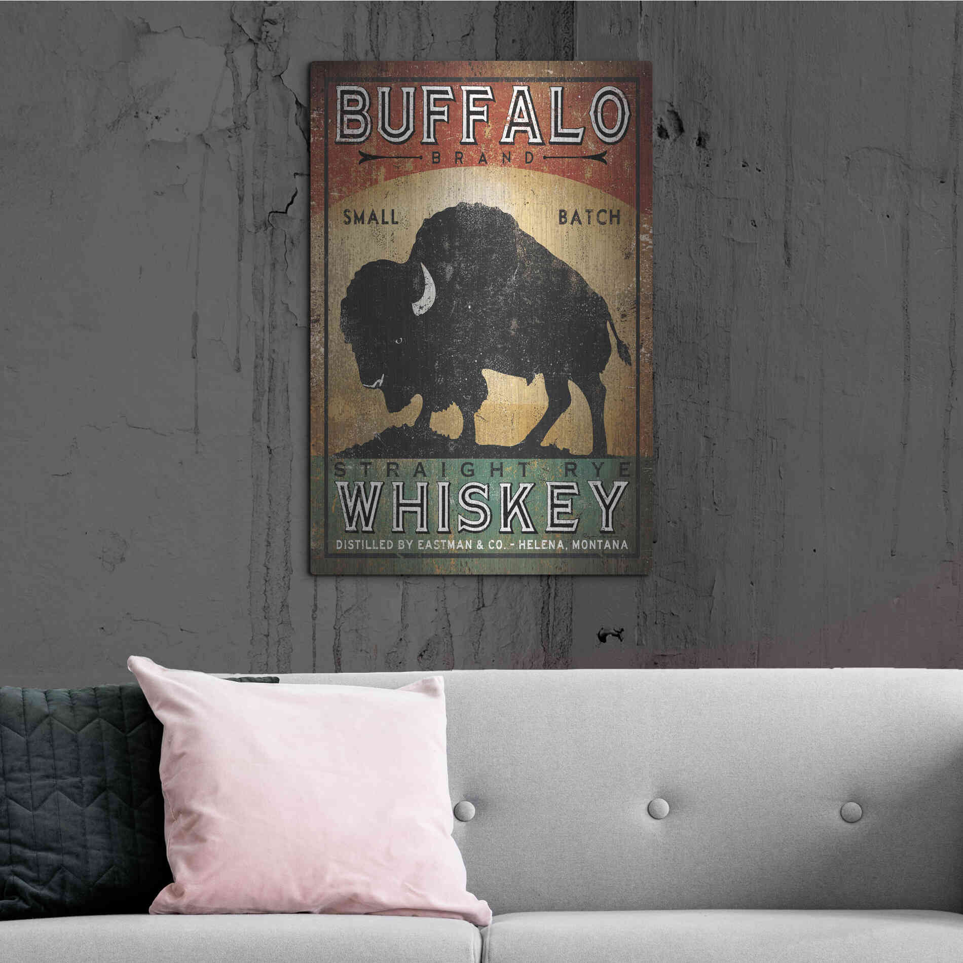 Luxe Metal Art 'Buffalo Whiskey' by Ryan Fowler, Metal Wall Art,24x36