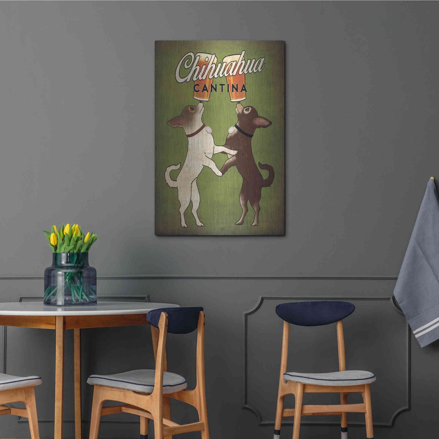 Luxe Metal Art 'Double Chihuahua v2' by Ryan Fowler, Metal Wall Art,24x36