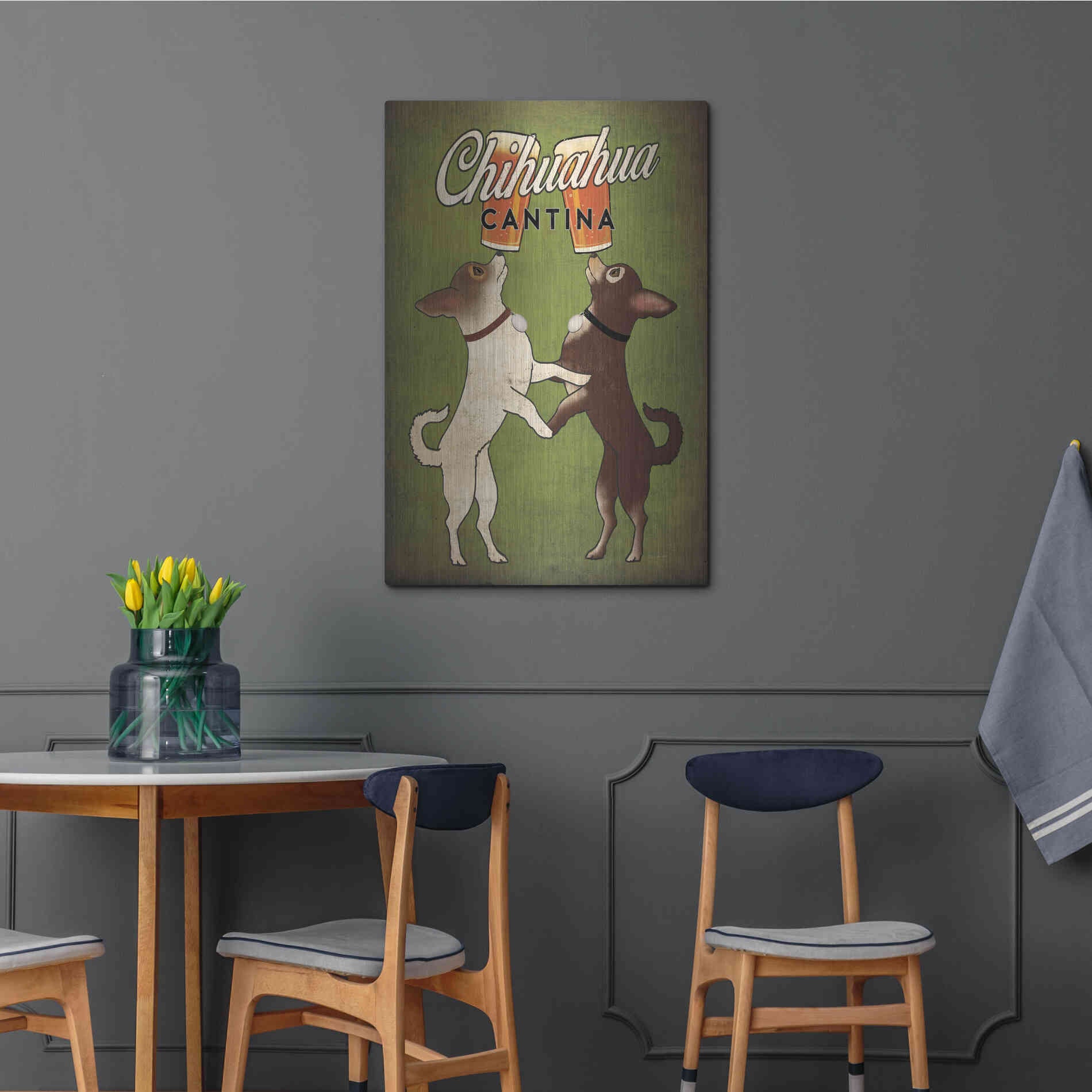 Luxe Metal Art 'Double Chihuahua v2' by Ryan Fowler, Metal Wall Art,24x36