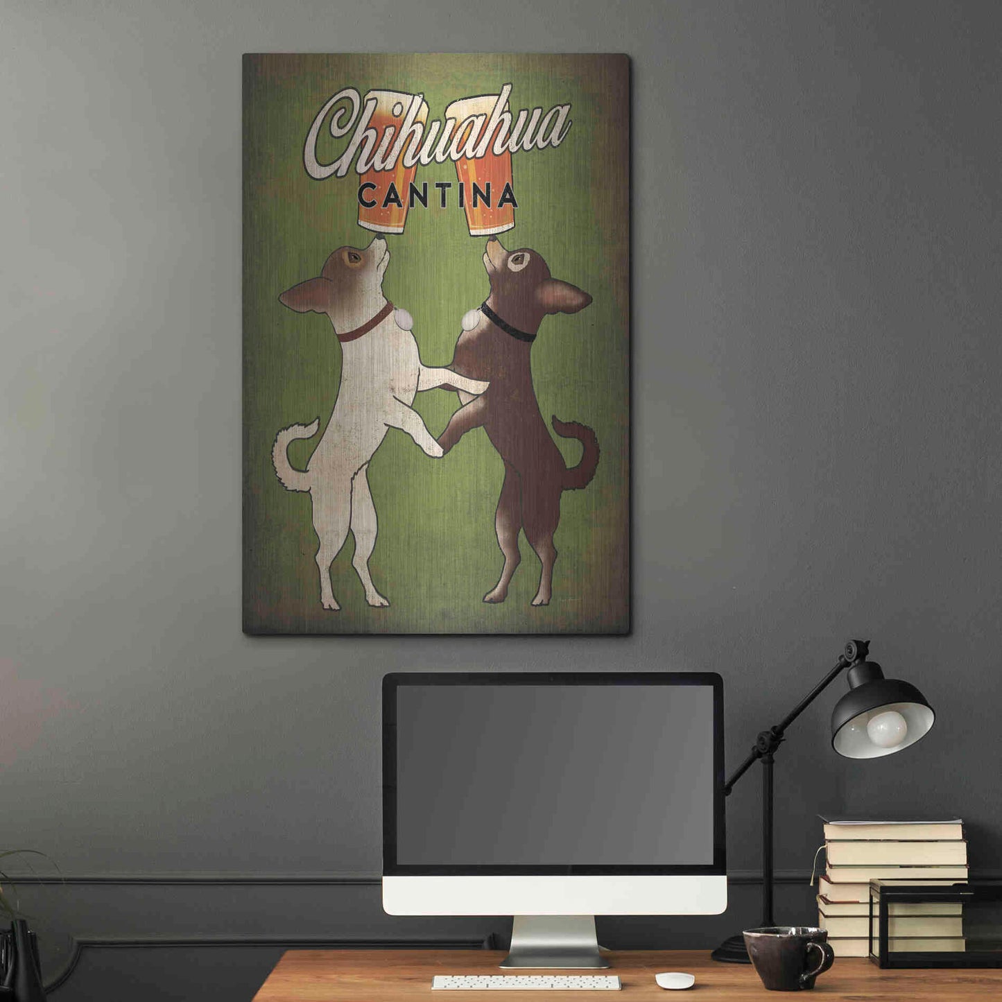 Luxe Metal Art 'Double Chihuahua v2' by Ryan Fowler, Metal Wall Art,24x36
