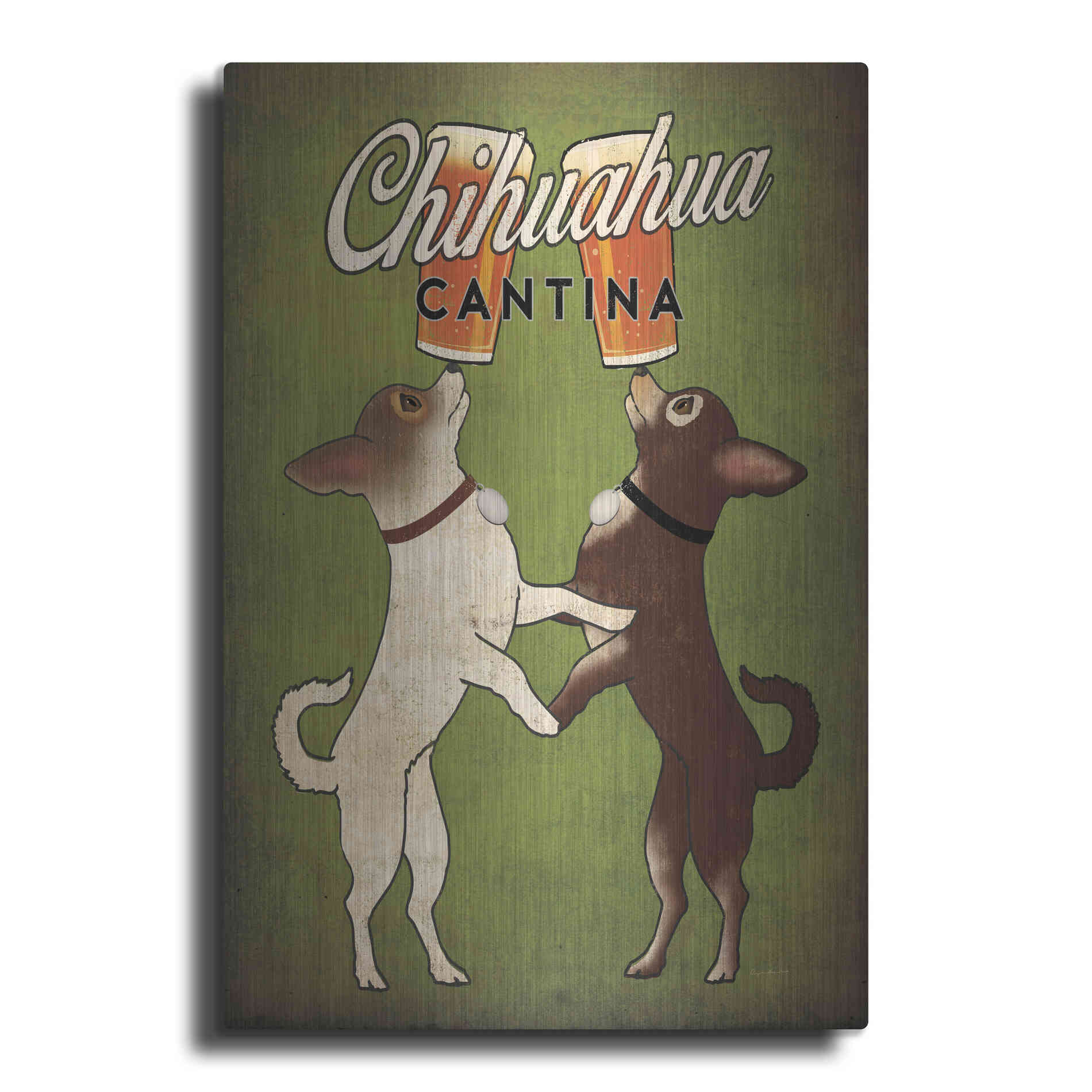 Luxe Metal Art 'Double Chihuahua v2' by Ryan Fowler, Metal Wall Art