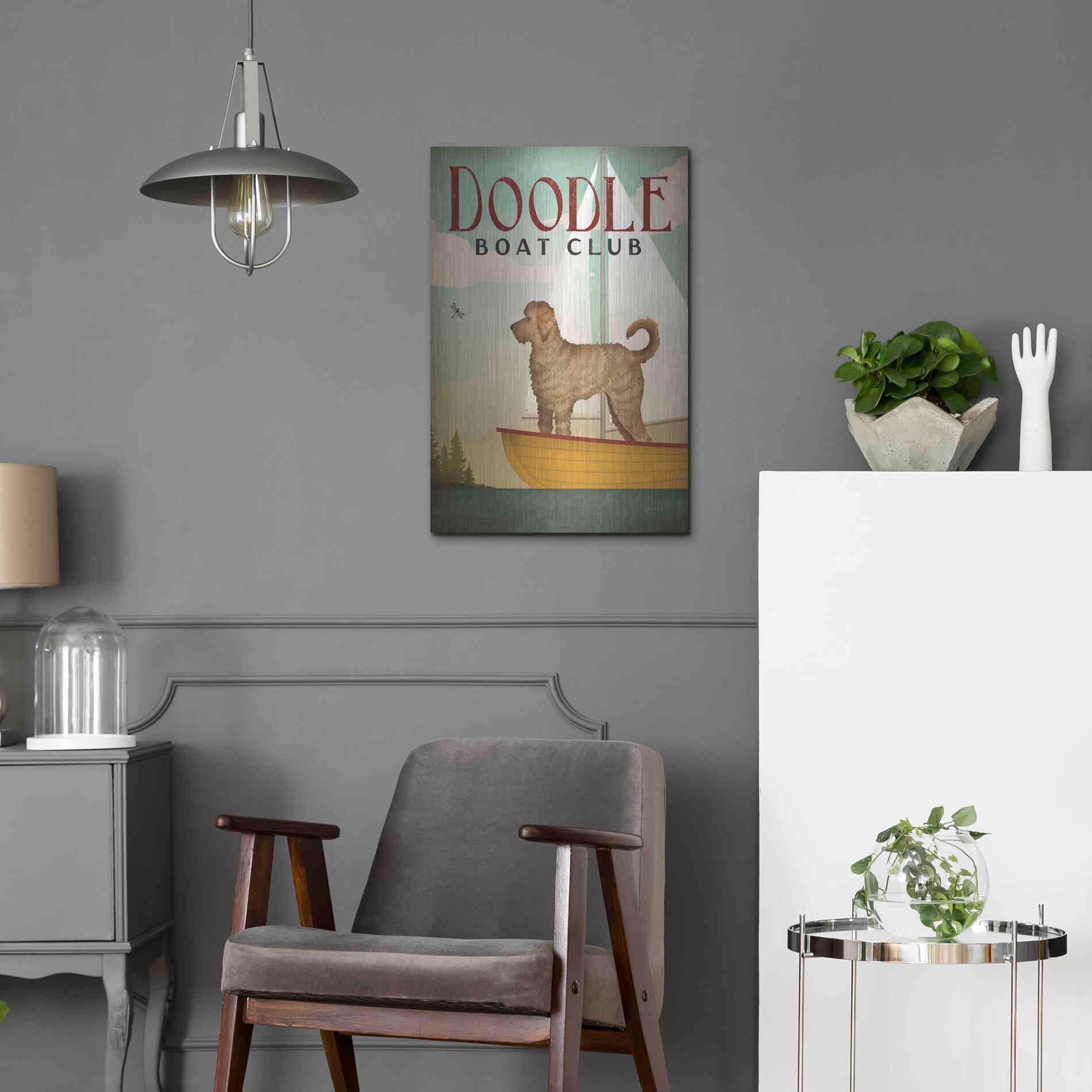 Luxe Metal Art 'Doodle Sail' by Ryan Fowler, Metal Wall Art,16x24