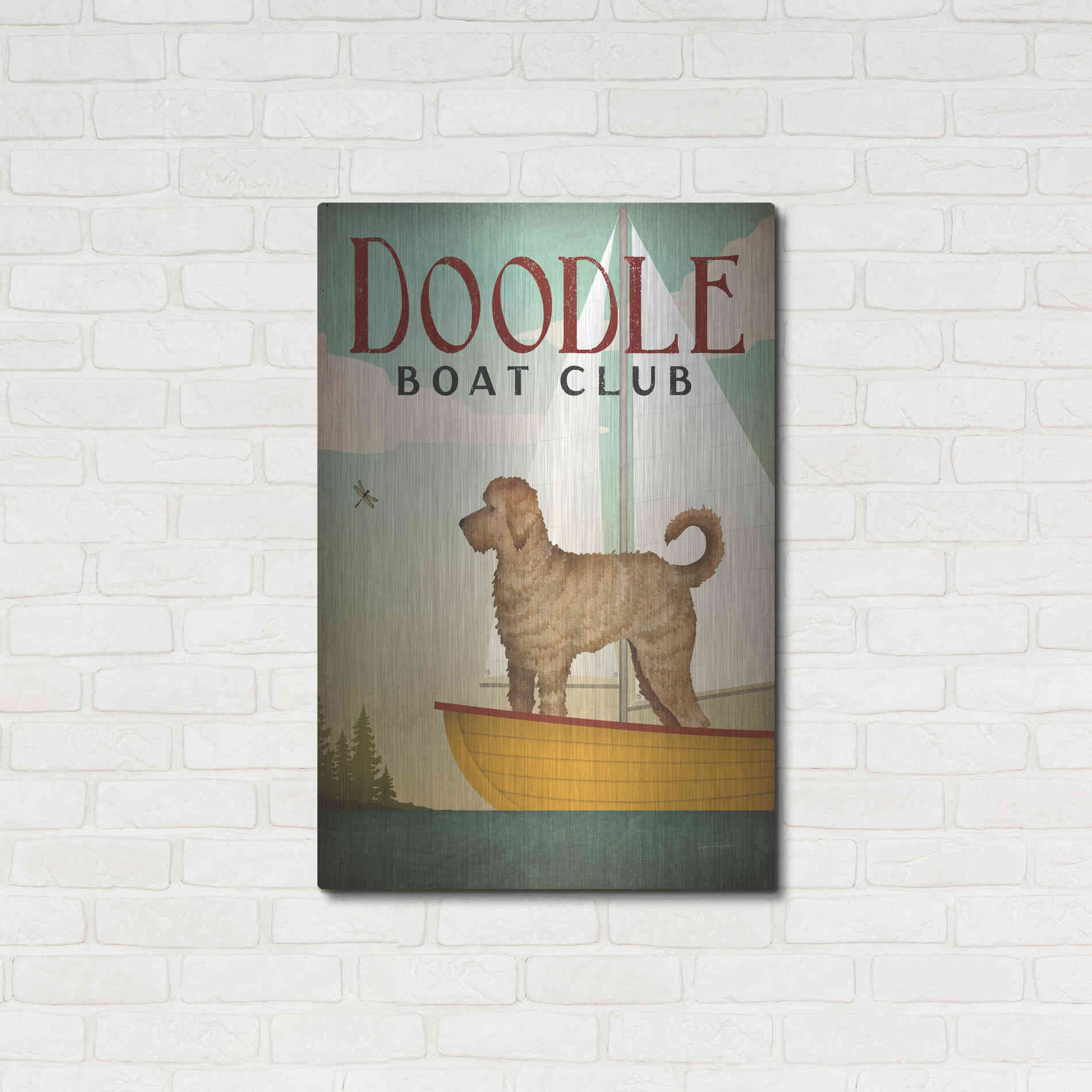 Luxe Metal Art 'Doodle Sail' by Ryan Fowler, Metal Wall Art,24x36
