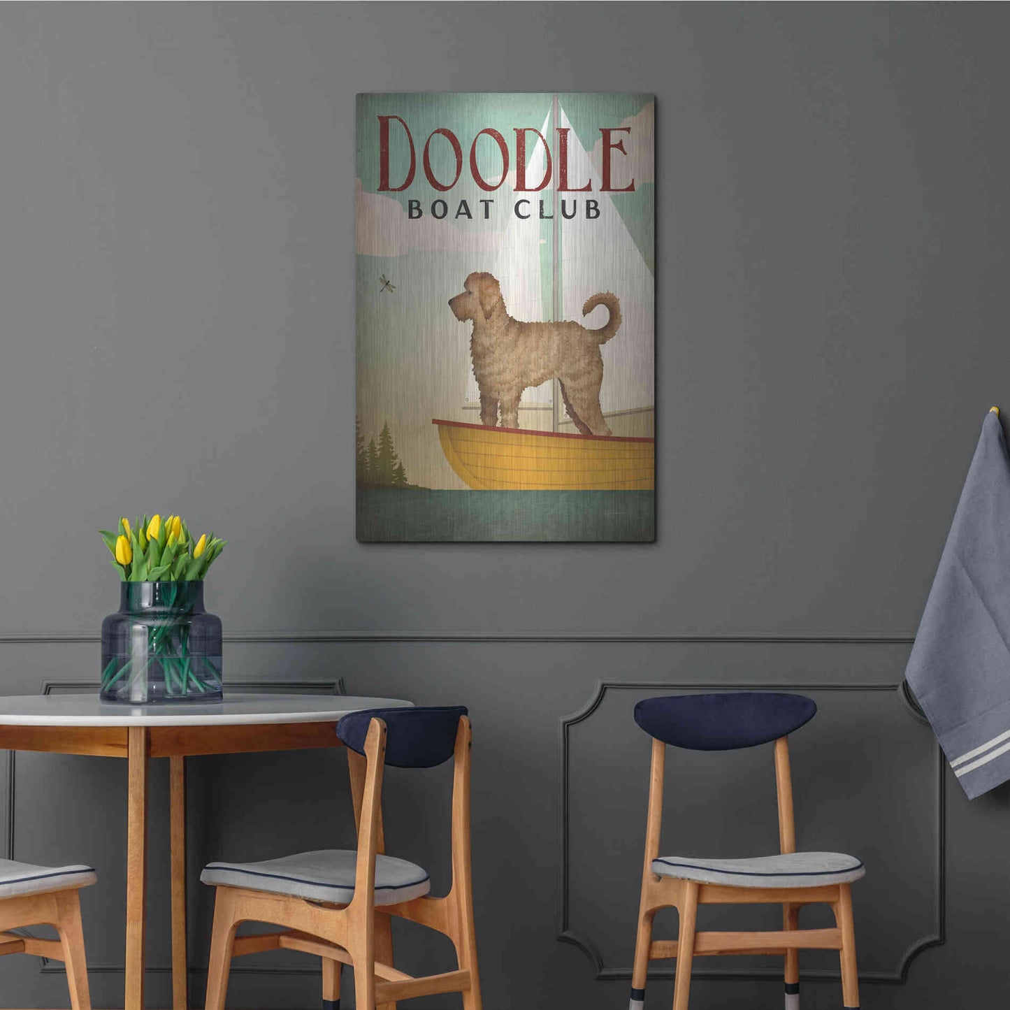 Luxe Metal Art 'Doodle Sail' by Ryan Fowler, Metal Wall Art,24x36