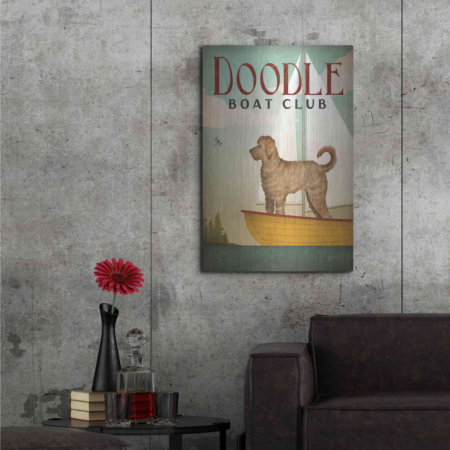Luxe Metal Art 'Doodle Sail' by Ryan Fowler, Metal Wall Art,24x36