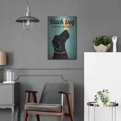 Luxe Metal Art 'Black Dog Brewing Co v2' by Ryan Fowler, Metal Wall Art,16x24