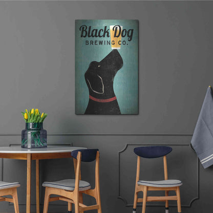 Luxe Metal Art 'Black Dog Brewing Co v2' by Ryan Fowler, Metal Wall Art,24x36