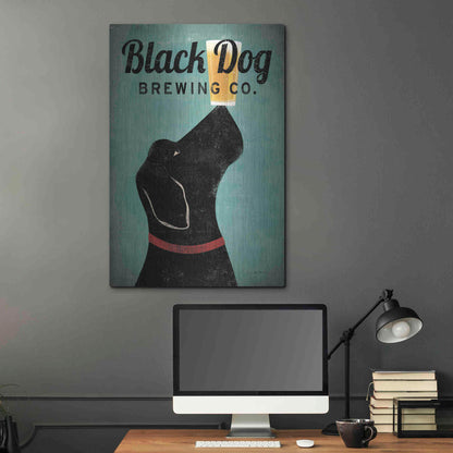 Luxe Metal Art 'Black Dog Brewing Co v2' by Ryan Fowler, Metal Wall Art,24x36