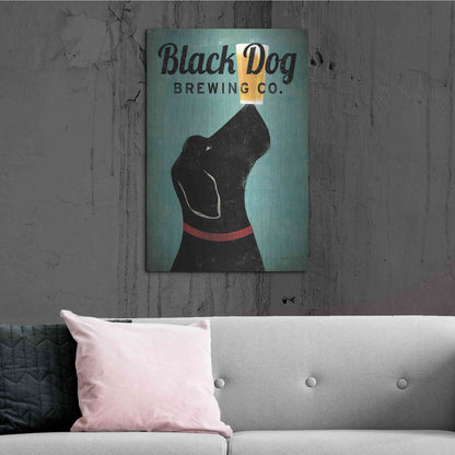 Luxe Metal Art 'Black Dog Brewing Co v2' by Ryan Fowler, Metal Wall Art,24x36