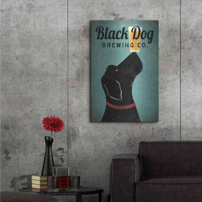 Luxe Metal Art 'Black Dog Brewing Co v2' by Ryan Fowler, Metal Wall Art,24x36