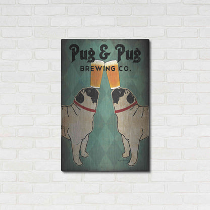 Luxe Metal Art 'Pug and Pug Brewing' by Ryan Fowler, Metal Wall Art,24x36