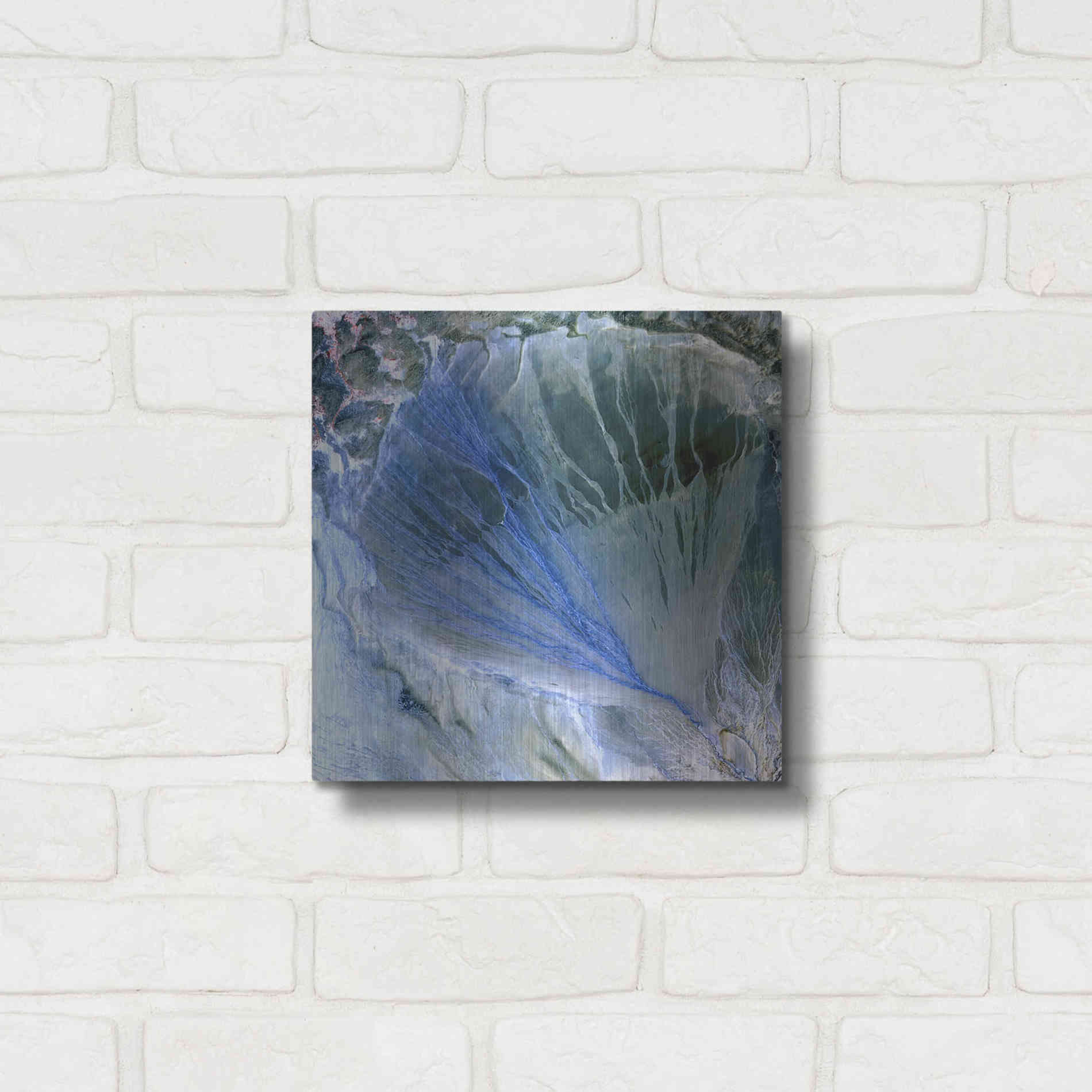 Luxe Metal Art 'Earth As Art: Alluvial Fan' Metal Wall Art,12x12