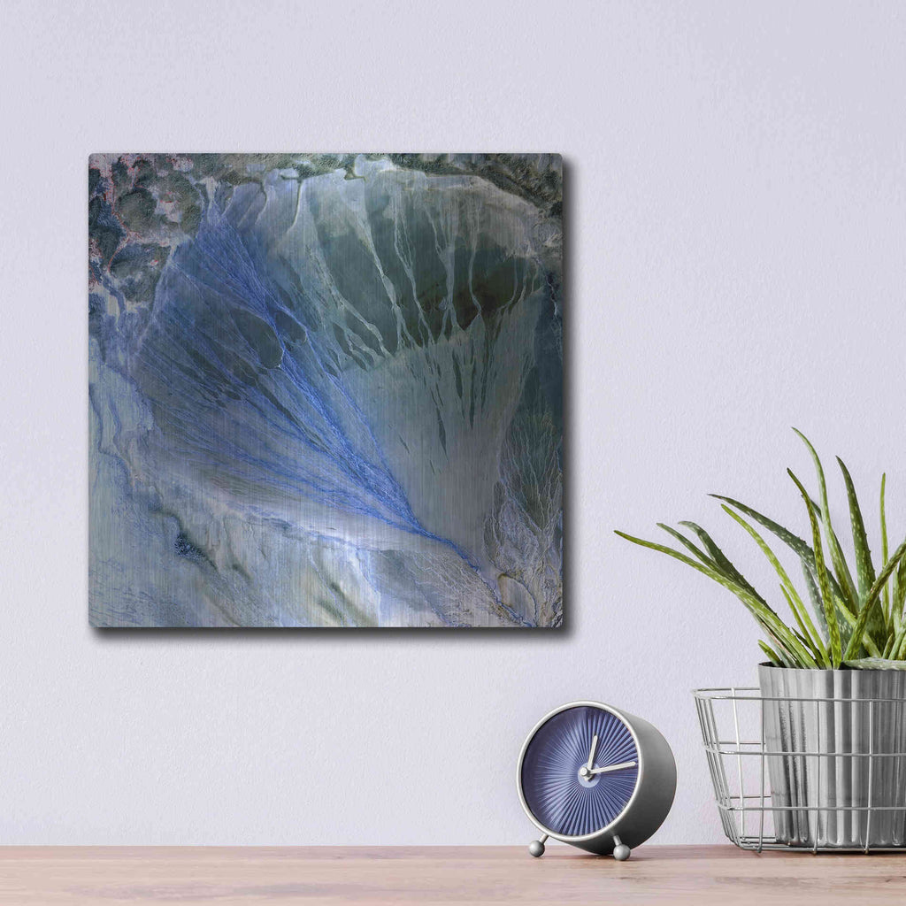 Luxe Metal Art 'Earth As Art: Alluvial Fan' Metal Wall Art,12x12